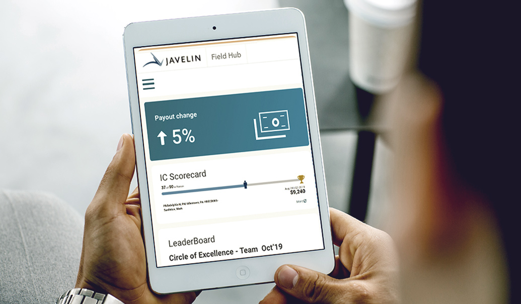 Close-up JAVELIN chart tablet screen