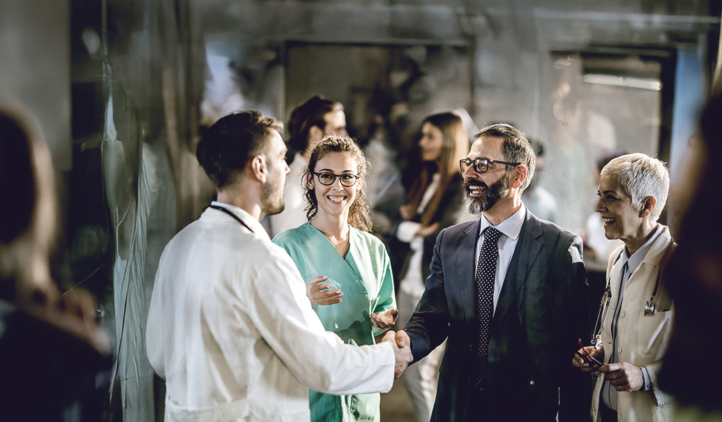 doctors greeting each other