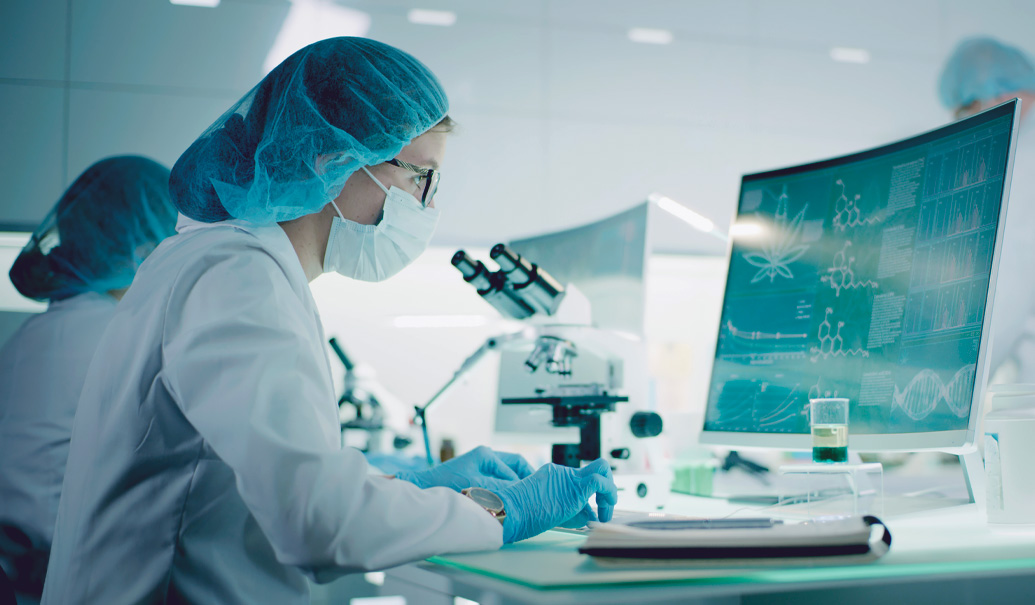 Testing-medical-buds-preparing-medicine