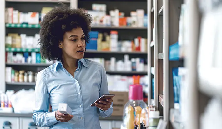 Woman in a pharmacy 