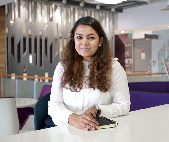 Indian female employee at New Delhi office