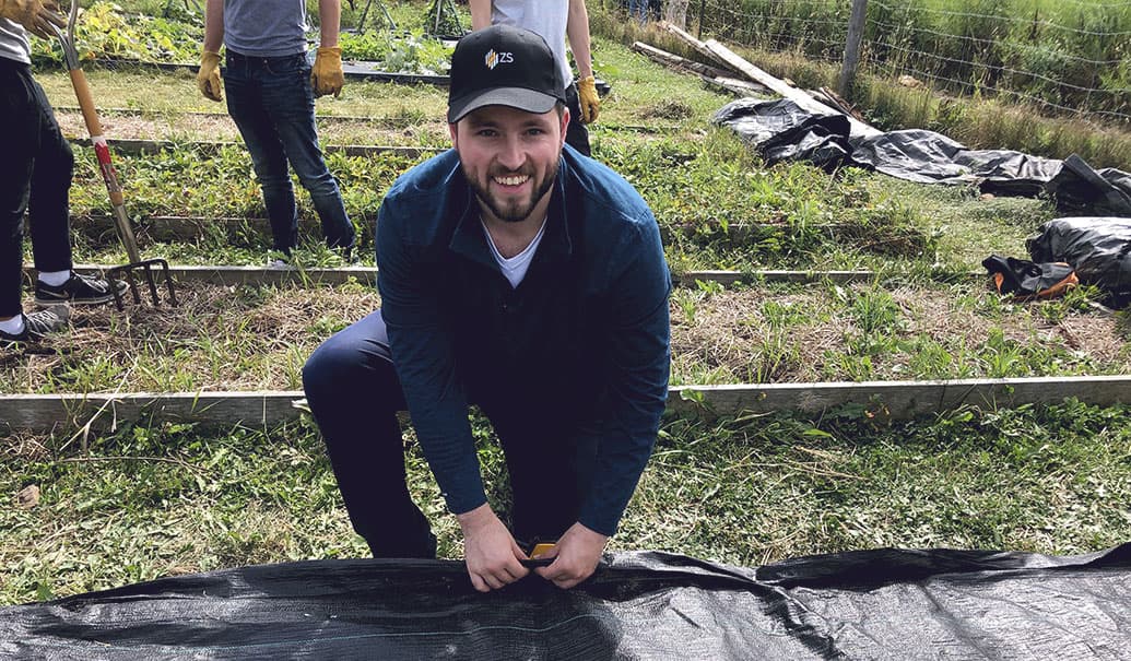 Volunteers planting trees