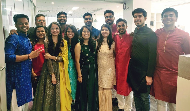 Saurabh with his colleagues