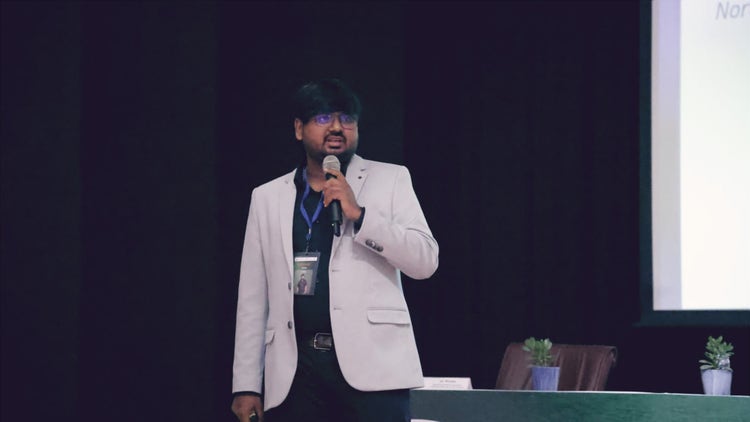 Shivam Shivam presenting at an IEEE conference in Japan